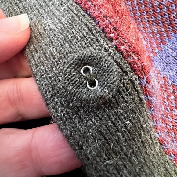 SUNDANCE Cardigan Sweater Gray Plaid Front Academia Size Small - Picture 7 of 7